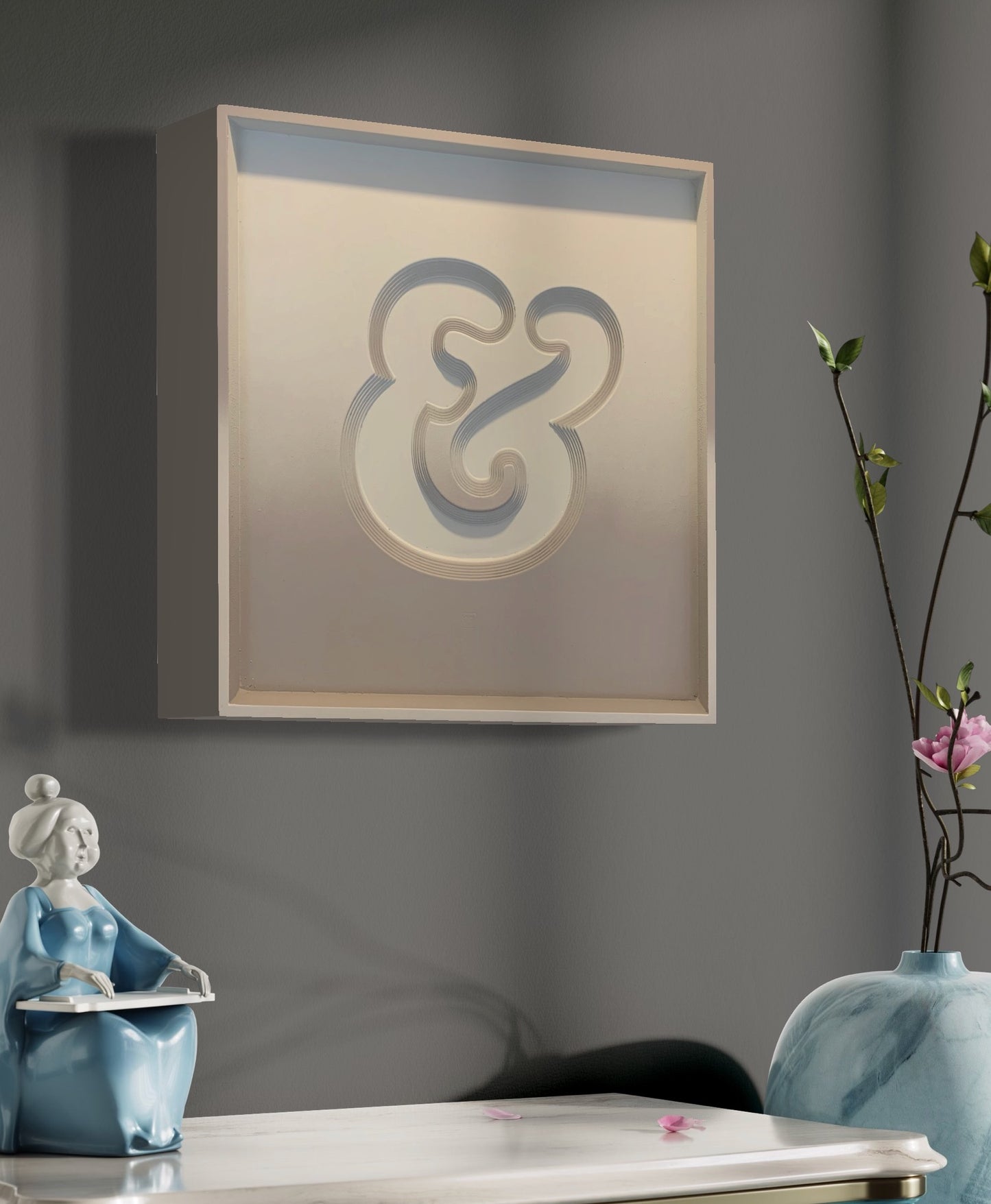 Ampersand Grey Cooper font minimalist artwork pop art sculptural art monotone colourscheme