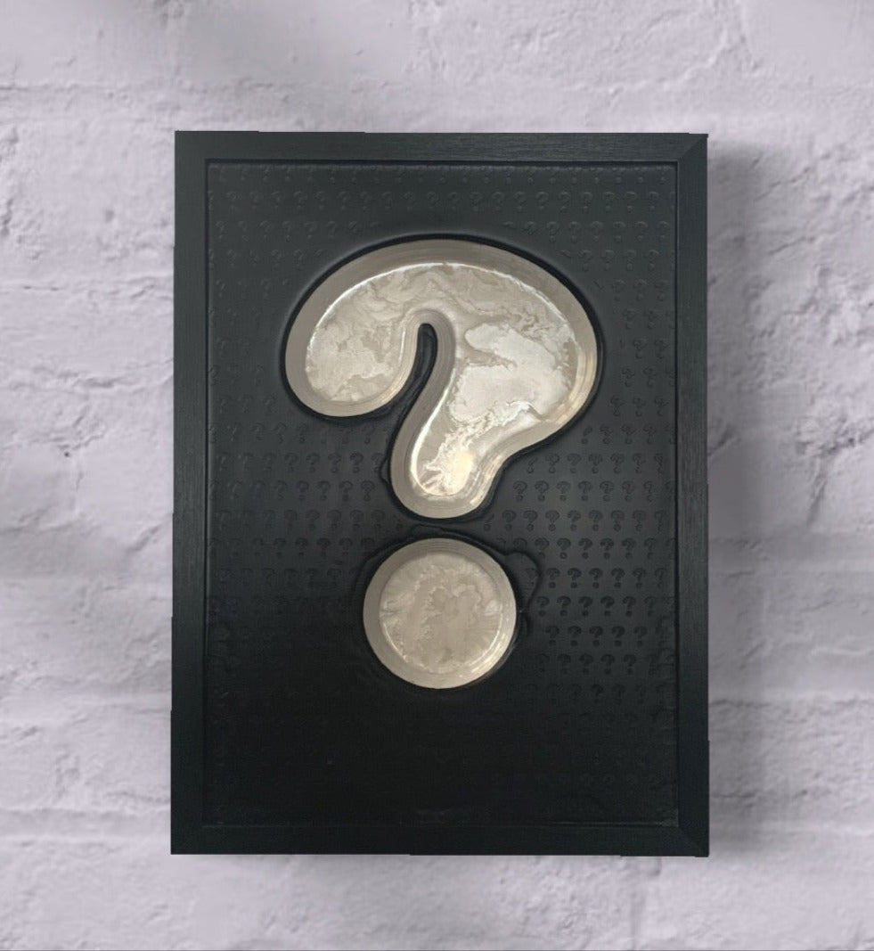 question mark cooper font glyph artwork wallart laser layer minimalist pop art